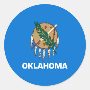 Vlaggenontwerp van de staat Oklahoma Ronde Sticker