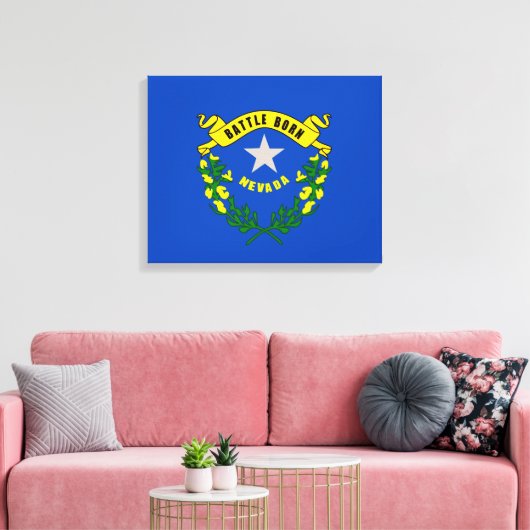 Vlaggenontwerp van Nevada-staat Canvas Afdruk (Insitu (Woonkamer))