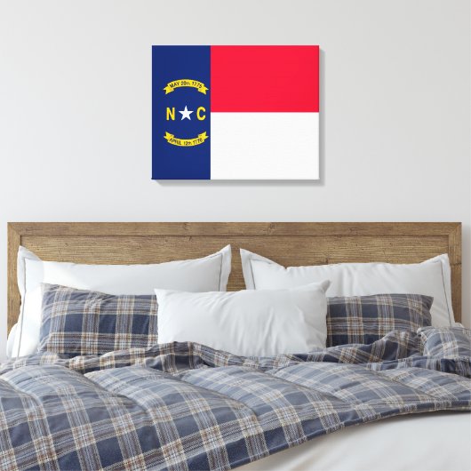 Vlaggenontwerpdecor North Carolina Canvas Afdruk (Insitu (Slaapkamer))