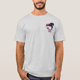 Vlaggenpaard1, blauwe logo t-shirt
