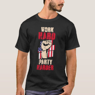 Vlaggenpatriottische arbeider in de Verenigde Stat T-shirt