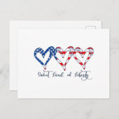 Vlaggenpatriottische harten 4 juli Sweet Land o Briefkaart (Voorkant / Achterkant)