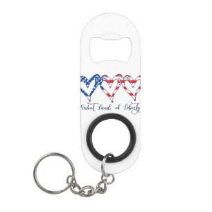 Vlaggenpatriottische harten 4 juli Sweet Land o Mini Flessenopener