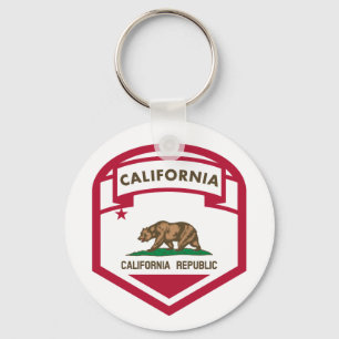 Vlaggenschild van de Californische staat Sleutelhanger