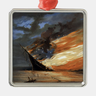 Vlaggenschip van de opstandige Burgeroorlog in bra Metalen Ornament