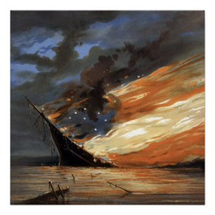 Vlaggenschip van de opstandige burgeroorlog in bra perfect poster