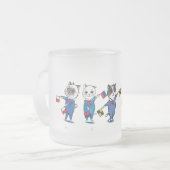 Vlaggensignaalkat/Hallo glasdrink glaswerk, afgewe Matglas Koffiemok (Voorkant links)