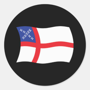 Vlaggensticker van de Amerikaanse episcopale kerk Ronde Sticker