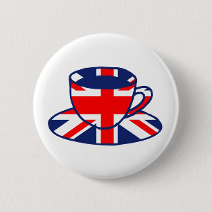 Vlaggenteacup van de vlag van de Unie Ronde Button 5,7 Cm