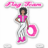 Vlaggenteam Ring Stickers ( Roze 2) (Voorkant)