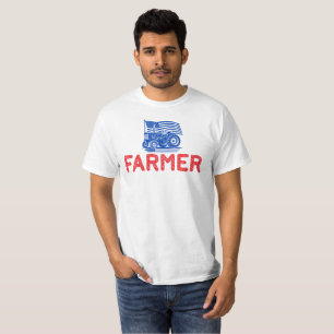 Vlaggentractorboer Verenigde Staten T-shirt
