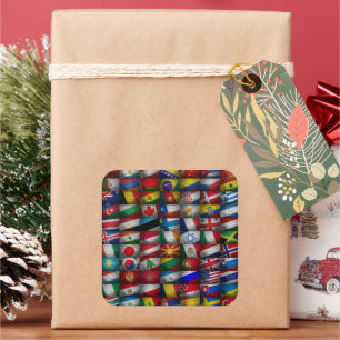 Vlaggenvlag collectie vierkante sticker