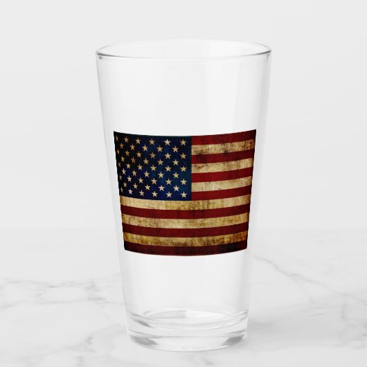 Vlaggenvlag (VS/Grunged) Glas (Voorkant)