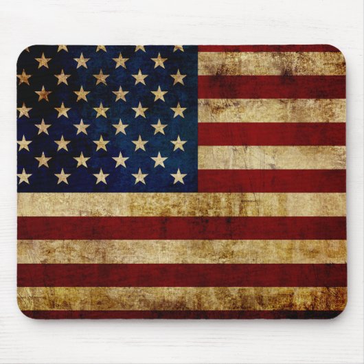 Vlaggenvlag (VS/Grunged) Muismat (Voorkant)