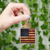 Vlaggenvlag (VS/Grunged) Sleutelhanger (Hand)