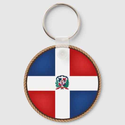 Vlaggenzegel van de Cool Dominicaanse Republiek Sleutelhanger (Voorkant)