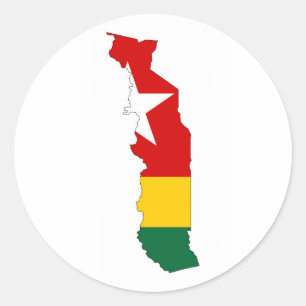 vlagkaart van het togo - land ronde sticker