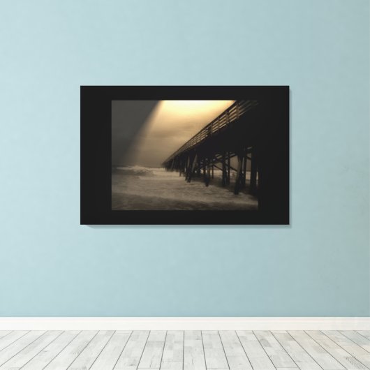 Vlagler Beach Pier Canvas Afdruk (Insitu (Houten vloer))
