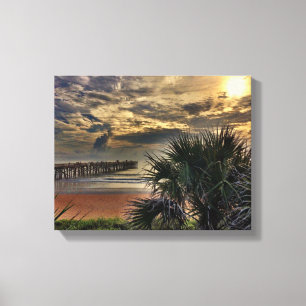 Vlagler Beach Pier op Canvas. Canvas Afdruk