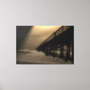 Vlagler Beach Vist Pier Canvas Afdruk