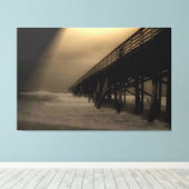 Vlagler Beach Vist Pier Canvas Afdruk (Insitu (Houten vloer))
