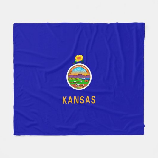 Vlagontwerp Kansas-staat Fleece Deken (Voorkant (Horizontaal))