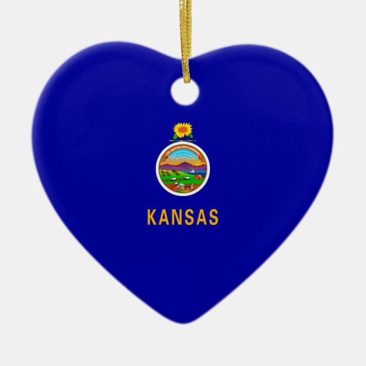 Vlagontwerp Kansas-staat Keramisch Ornament (Voorkant)