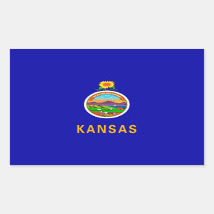 Vlagontwerp Kansas-staat Rechthoekige Sticker