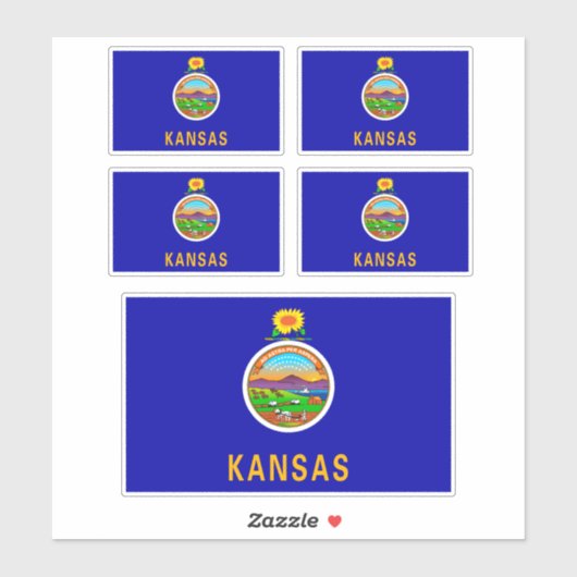 Vlagontwerp Kansas-staat Sticker (Vel)