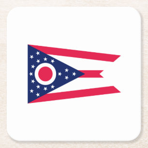 Vlagontwerp Ohio State Vierkante Kartonnen Onderzetter