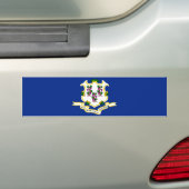 Vlagontwerp van de staat Connecticut Bumpersticker (Op auto)