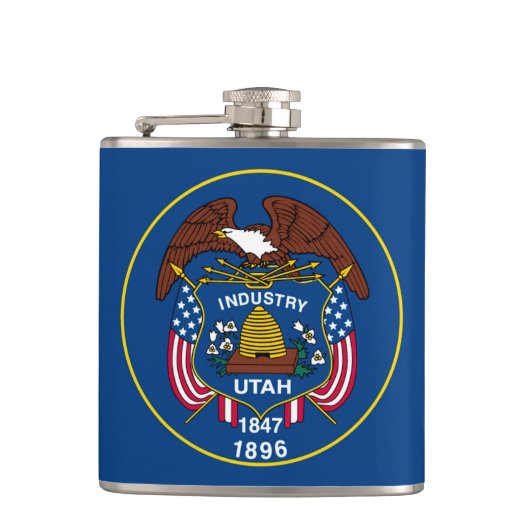 Vlagontwerp van de Utah-staat Heupfles (Voorkant)