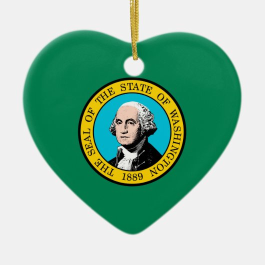 Vlagontwerp voor Washington State Keramisch Ornament (Voorkant)