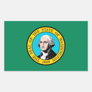 Vlagontwerp voor Washington State Rechthoekige Sticker