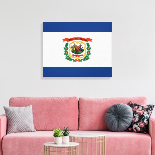 Vlagontwerp West Virginia Canvas Afdruk (Insitu (Woonkamer))