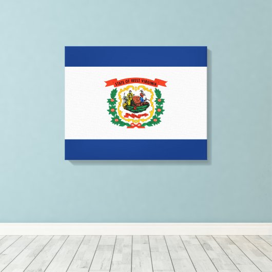 Vlagontwerp West Virginia Canvas Afdruk (Insitu (Houten vloer))