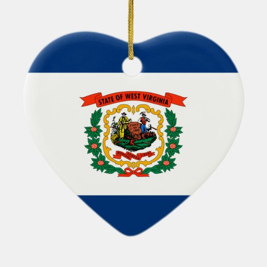Vlagontwerp West Virginia Keramisch Ornament (Achterkant)