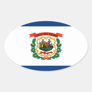 Vlagontwerp West Virginia Ovale Sticker