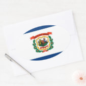 Vlagontwerp West Virginia Ovale Sticker (Envelop)