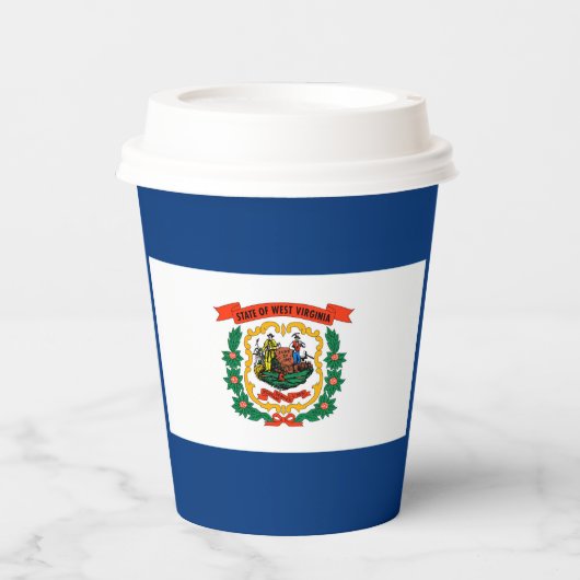 Vlagontwerp West Virginia Papieren Bekers (Voorkant)