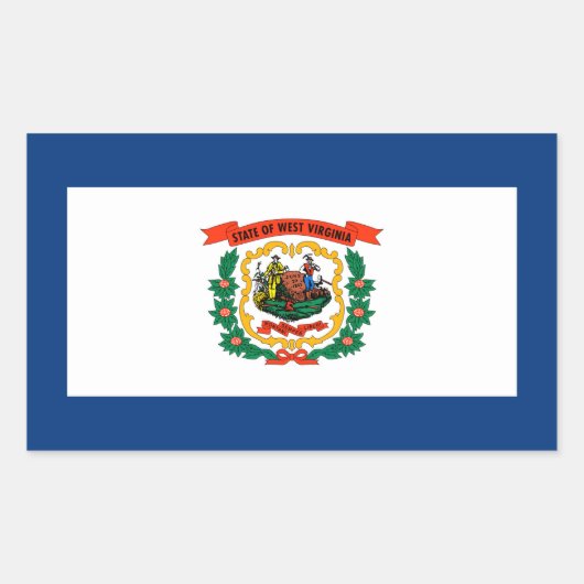 Vlagontwerp West Virginia Rechthoekige Sticker (Voorkant)