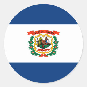 Vlagontwerp West Virginia Ronde Sticker