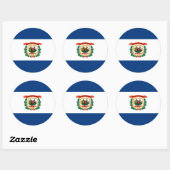 Vlagontwerp West Virginia Ronde Sticker (Vel)