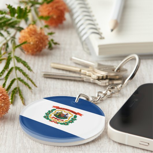 Vlagontwerp West Virginia Sleutelhanger (Voorkant Rechts)