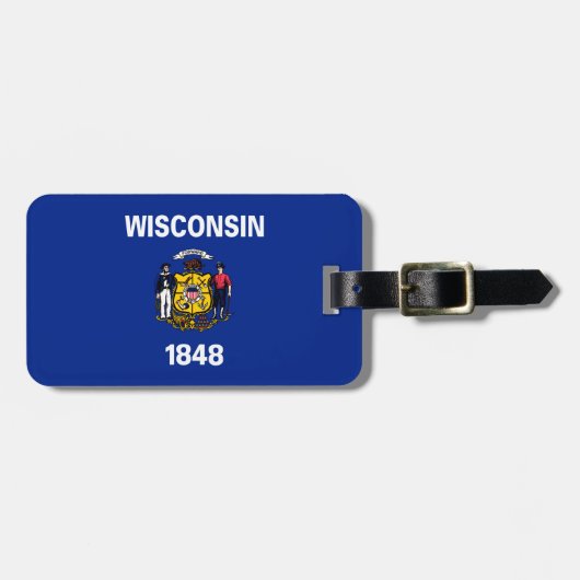 Vlagontwerp Wisconsin State Bagagelabel (Voorkant horizontaal)