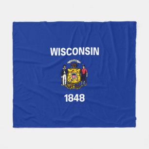 Vlagontwerp Wisconsin State Fleece Deken