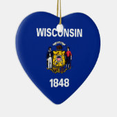 Vlagontwerp Wisconsin State Keramisch Ornament (Rechts)
