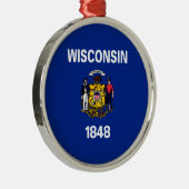 Vlagontwerp Wisconsin State Metalen Ornament (Rechts)
