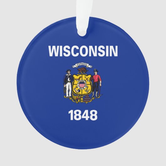 Vlagontwerp Wisconsin State Ornament (voorkant)