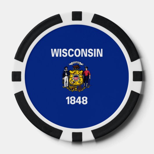 Vlagontwerp Wisconsin State Poker Chips (Voorkant)